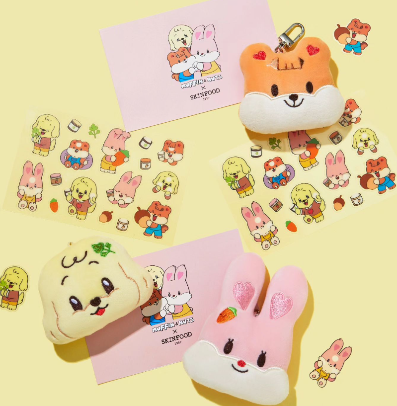 【Qoo10メガ割】韓国コスメSKINFOODとキュートなキャラMuffin and Nutsがコラボ商品を発売！ Muffin and Nuts